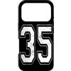 Vintage Varsity Athletic Numbers Custodia per iPhone 17 Pro Numero 35 Varsity Jersey giocatore squadra sportiva