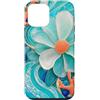 Coastal Charm Collection Custodia per iPhone 12 mini Modello di conchiglia di mare con fiori in vetro