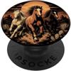 Horse Country Horizons Cavalli in esecuzione Deserto Occidentale Tramonto Vintage PopSockets PopGrip Adesivo