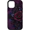 Dark Romance Collection Custodia per iPhone 12/12 Pro Pizzo bordato rosa scuro Moody Flower