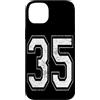Vintage Varsity Athletic Numbers Custodia per iPhone 14 Plus Numero 35 Varsity Jersey giocatore squadra sportiva
