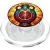 Natural History Entomology Whimsical Bot Caterpillar Anfora Melograno Geometrico Jewel Tone Art PopSockets PopGrip per MagSafe