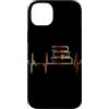 Books Heartbeat Vintage T-Shirts Custodia per iPhone 14 Plus Libri Battito cardiaco Vintage ECG Cardiogramma Retro