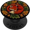 Woodland Forest Autumn Retro Designs Flash tradizionale del tatuaggio della ghianda della foglia di quercia che dorme PopSockets PopGrip Adesivo