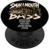 4SmallMouthBassLovers Piccola bocca Bass Angler Pesca Grafica Pesce Papà Uomini Ragazzi PopSockets PopGrip Adesivo