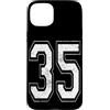 Vintage Varsity Athletic Numbers Custodia per iPhone 15 Plus Numero 35 Varsity Jersey giocatore squadra sportiva
