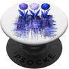 Blue floral graphics Arte Fiori Blu - Floreale PopSockets PopGrip Adesivo
