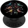 InGENIUS: magliette e articoli da regalo Arte retrò della metà del secolo, stile moderno, uccelli PopSockets PopGrip Adesivo