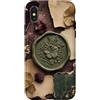 Poetic Object Collection Custodia per iPhone X/XS Sigillo di cera stile medaglione floreale oggetto letterario arte