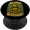 Slow & Steady: Tortoise Lento e costante: tartaruga PopSockets PopGrip Adesivo