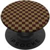 Checkered Checked Check Pattern Designs Scacchiera a scacchi a quadri marrone verde PopSockets PopGrip Adesivo