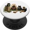 Book Lover Cat Lettura del gatto nero PopSockets PopGrip Adesivo