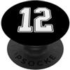 Sports Team Halloween Football Group Cos #12 - Maglia bianca con numero 12 per tifosi sportivi PopSockets PopGrip Adesivo
