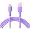 AKYGA AK-USB-65 - Cavo USB C a USB A, 1 m, in silicone, viola, USB 2.0, 480 Mbit/s, cavo di ricarica LED per iPhone, Samsung, Xiaomi
