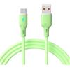 AKYGA AK-USB-64 Cavo di ricarica da USB-C a USB-A, in silicone, verde USB 2.0, 480 Mbit/s, LED, flessibile, per ricarica rapida e dati USB-C