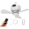 Generico Ventilatore Da Soffitto Con Luce, Ventilatore Da Soffitto Con Illuminazione A LED E Telecomando, Ventilatore Da Campeggio Appendibile Da 8000 MAh, Lampada Per Ventilatori Da Ricaricabile Via USB