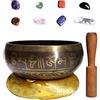 MKNZOME Campana Tibetana, MKNZOME 3.35'' Ciotola Tibetana fatta a mano con Pietre Chakra Ciotola sonora da meditazione per Terapia del Suono, Guarigione, Yoga, Zen, Sollievo dallo Stress e dall'Ansia