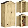 Outsunny Casetta da Giardino in Legno a 3 Ante con Ripiani e Ganci