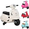 HOMCOM Moto per Bambini Marchio Vespa Batteria 6V Clacson e Fari 18-36 mesi