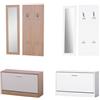 HOMCOM Set Mobile da Ingresso con Appendiabiti con Scarpiera e Specchio in Legno