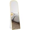 HOMCOM Specchio da Parete e Terra con Supporto Pieghevole 50x170cm Oro
