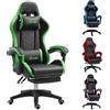 Vinsetto Sedia da Gaming Altezza Regolabile Reclinabile e Poggiapiedi