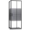 ZIK BOX DOCCIA 80x80 6mm ANGOLARE 2 LATI NERO SCORREVOLE CRISTALLO SERIGRAFATO
