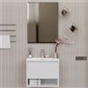 ZIK MOBILE BAGNO SOSPESO CON LAVABO CERAMICA E SPECCHIO 1CASSETTO 1 VANO 60cm BIANCO