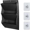 Godneei Scarpiera sospesa con 3 ampi scomparti e 4 tasche a rete, porta scarpe da appendere da porta per camper, salvaspazio (nero)
