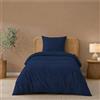 Twinzen - Copripiumino Singolo 140x200 cm con Federa 65x65 cm | Sacco Piumino Singolo · Microfibra Ultra Morbida · Blu Scuro · 2 Pezzi · OEKO-TEX · Chiusura con Cerniera · Resistente
