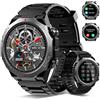 Qecnato Smartwatch Uomo Militare, 1.39 Orologio Smart watch con Chiamate Bluetooth | Tracker Attività con Sonno/Cardiofrequenzimetro, 110+ Modalità Sportive, IP68 Impermeabile per Android iOS, Nero