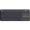 Logitech K400 Plus Tastiera Wireless Touch TV | Facili Controlli Multimediali e Touchpad Integrato, Layout Tedesco QWERTZ - Nero