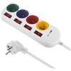 Maclean Ciabatta Maclean a 4 vie Type-E con 2 porte USB (A e C) 5 V/3,1 A QC 2.0, USB-C 18 W PD | Presa multipla, max. Cavo da 2500 W 10 A, 1,5 m (Bianco, Presa multipla a 4 vie)