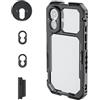 NEEWER Phone Cage Compatibile con iPhone 17, Kit Accessori Stabilizzatore Rig Video con Anello Filtro 67mm, Backplate per Lente 17mm, Adattatore T Mount, Tappo di Controllo Fotocamera, PA158 (Nero)