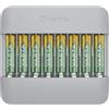 VARTA Caricabatterie per 8 AA/AAA, Eco Charger Multi Recycled | per pile ricaricabili NiMH, 75 % di materiale riciclato, Incl. 8x AAA 2100 mAh