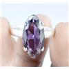 Anello da Uomo In Argento 925 Con Amatista Viola Naturale 11.30 Ct Marquise
