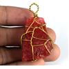 Pendente In Pietra Grezza Di Zaffiro Arancione Di Design Raro Da 73,25 Ct