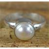 Tahitiana Bianco Pacifico Mare Perla 7 CT Naturale Tondo Gemma Certificato Ring