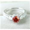 1.11 KT Arancione Taglio Rotondo Diamante Solitario Certificato Da Nuovo Design
