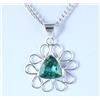 Ciondolo Donna In Argento 925 Con Grandidierite Trillio Naturale 14.07 ct