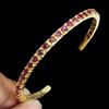 Egemdiamond Bracciale Rigido Fascia Argento Sterling 925 Rubino Naturale Rotondo 6.2"
