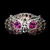 Gemsporium 925 Anello Argento Sterling Rotondo Rodolite Granato 4mm Gemma Gioielli Gufo Sz