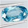 Gemsporium Zircone Blu Mare Natura Riscaldato Ovale 3.46ct 10x6mm Fuoco Completo