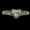 Gemsporium 925 Anello Argento Sterling Rotondo Cromo Diopside Peridoto Cuore No USA Import