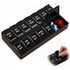 DUFYOC Portapillole Settimanale 7 Giorni Mattina e Sera, Organizer Medicinali con 14 Scomparti e Braille, Porta Pillole da Viaggio Compatto per Vitamine, Farmaci e Integratori, Senza BPA, Nero