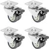 OEM Rotelle doppie per carichi pesanti con freno, 4 pezzi, 50 mm, fino a 400 kg, HMF 6720, grigio