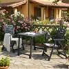 Dmora Set Salotto da Esterno Bitonto Nero Antracite 2 Posti Un Tavolino, Salottino Outdoor Set da Campeggio Bistrot Made in Italy
