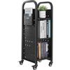 VEVOR Carrello Portalibri con Ruote 320 x 350 x 935 mm Carrello Rotante Porta Libri, Carico 100 kg Ripiani a L Monofacciali con Ruote Bloccabili 5 cm per Scaffali di Casa, Ufficio e Scuola, Nero