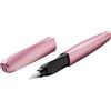 Pelikan Twist Girly Rose, Penna Stilografica Ergonomica, per Destrimani e Mancini, per Scuola e Ufficio, Pennino M in Acciaio Inossidabile, Cartuccia Blu Lunga Inclusa. Ricaricabile