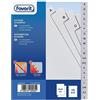 Favorit 400006647 - Divisori a Foratura Universale per Raccoglitori ad Anelli con 20 Tacche Alfabetiche Grigie A-Z, 14.8 x 21 cm, Bianco